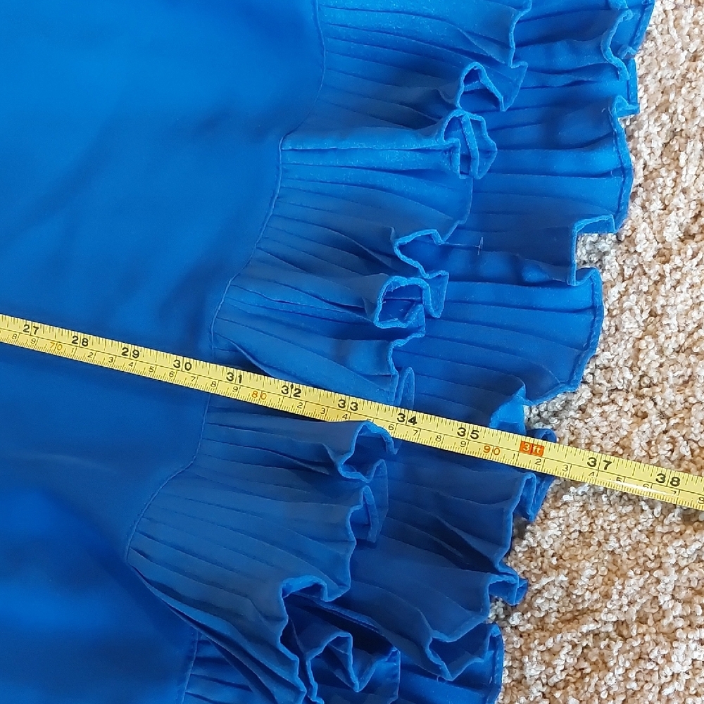 Elegant Blue Ruffle Mini Dress - Picture 6 of 7